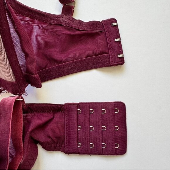 Victoria's Secret Dream Angels Lined Demi Lace Crushed Velvet Purple Sz 36DDD - Picture 8 of 14